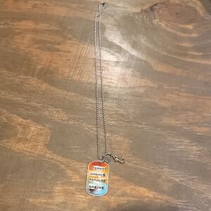 Colorful Striped Pendant Necklace in Silver